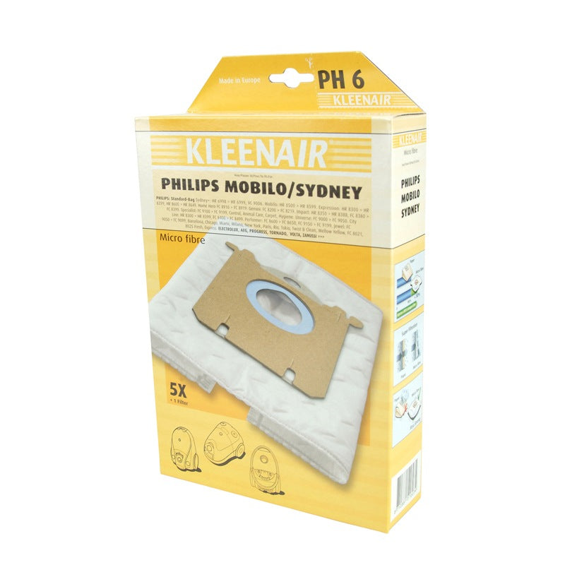 Kleenair støvsugerposer PH 6 Philips Mobilo/ Sydney
