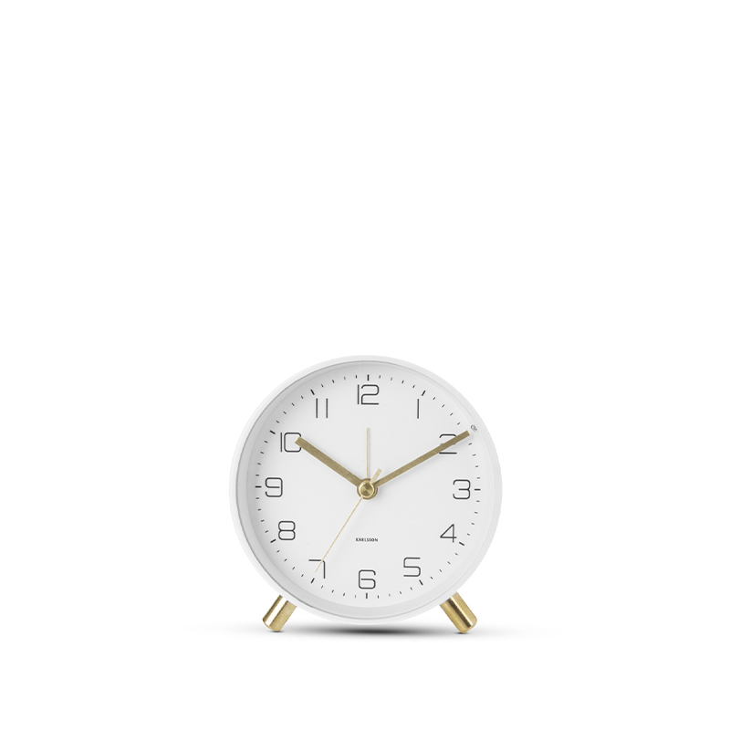 Karlsson Lofty Vækkeur Metal/Hvid 11 Cm