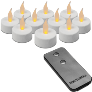 LED fyrfadslys inkl. fjernbetjening - 10 stk