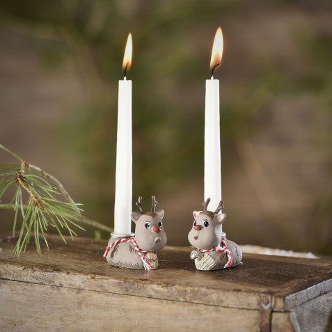 Klarborg Rensdyr Rudolf & Smukke 2 stk lysholdere