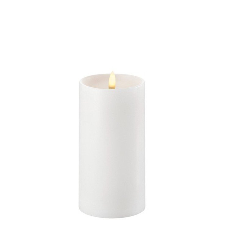 Uyuni Lightning LED-C Bloklys m. fordybning - Nordic White, Ø7.8 x H15 cm