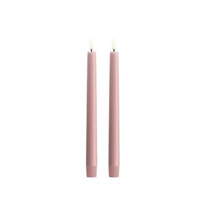 Uyuni LED stagelys 2 stk. Ø2,3 x H25 cm - Rose Powder