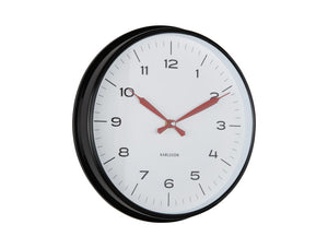 Karlsson Modern Factory, Vægur Ø30 cm - Sort/Rød