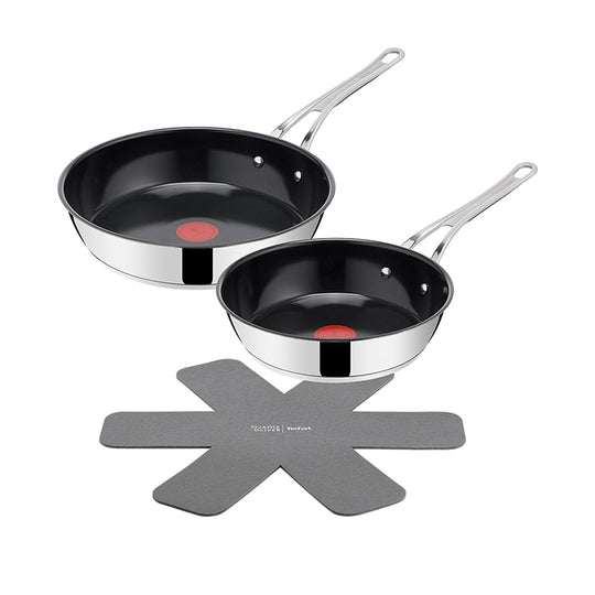Tefal Jamie Oliver Cook's Classic stegepandesæt sort Ø24+28 cm + pandebeskytter