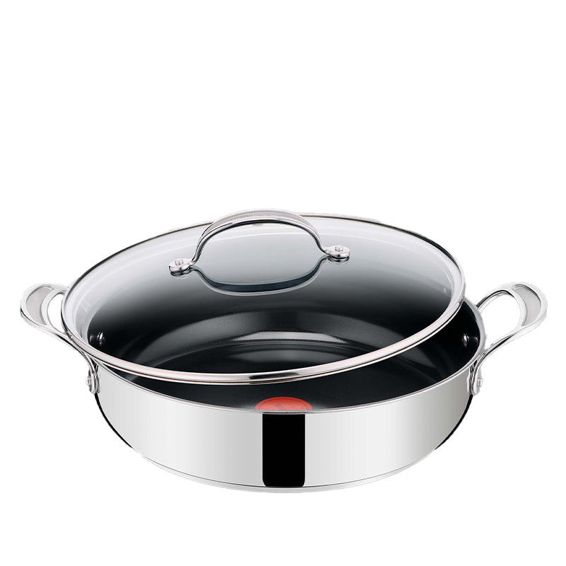 Jamie Oliver Classic Cook SS shallow pande med glaslåg Ø30 cm 4,9 liter