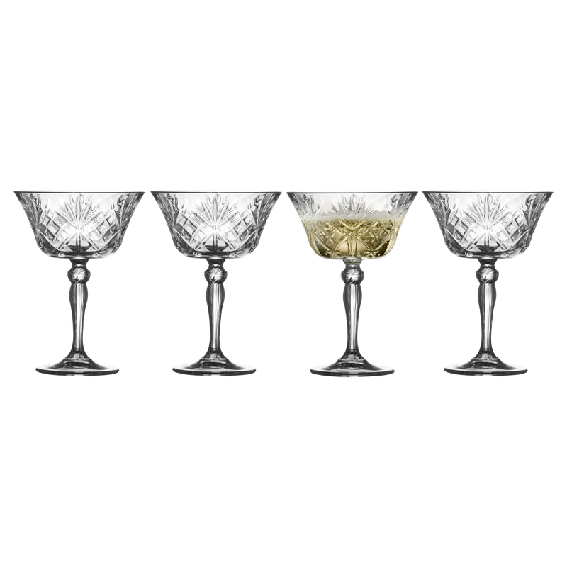 Lyngby Glas Champagneskål Melodia 4 stk, 26 cl