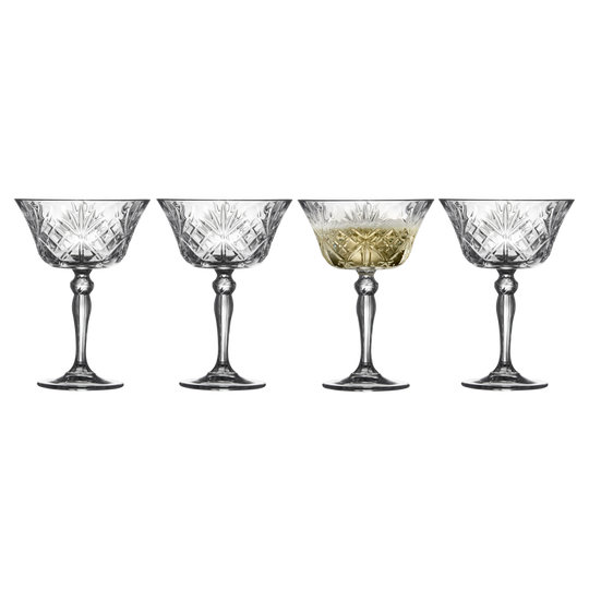 Lyngby Glas Champagneskål Melodia 4 stk, 26 cl