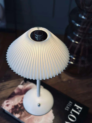 Bordlampe Plisse m. touch - Hvid