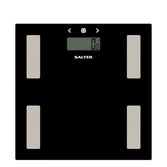 Salter digital badevægt med BMI og BMR måling sort max 180 kg