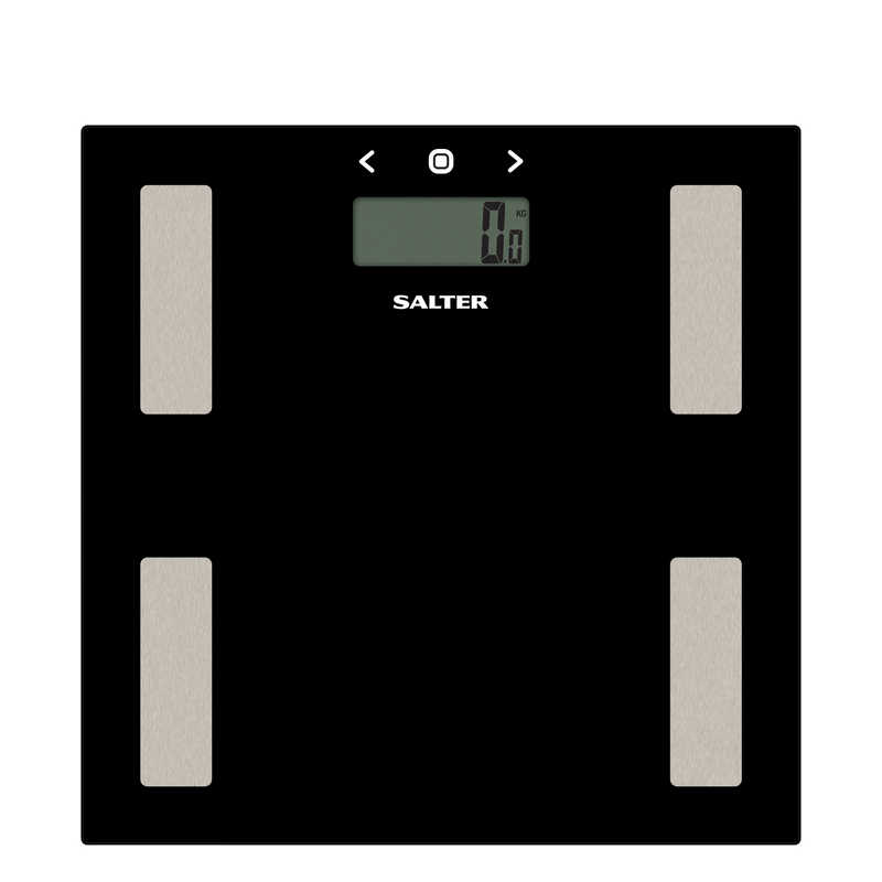 Salter digital badevægt med BMI og BMR måling sort max 180 kg
