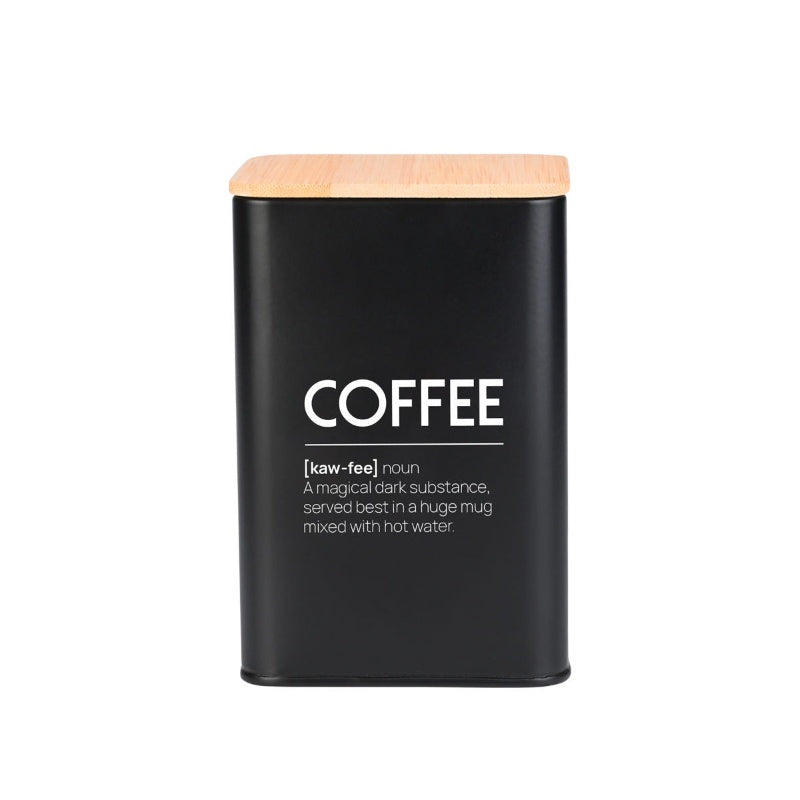 Estia Bamboo Essentials kaffedåse med bambuslåg sort