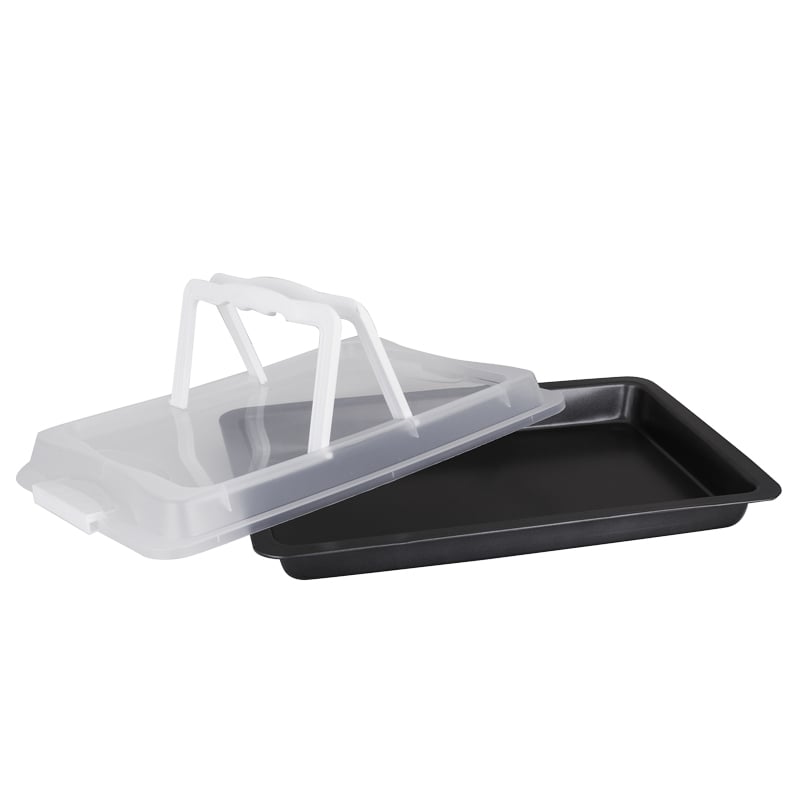 Aldente bradepande med låg - Sort/Hvid - 36 cm