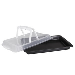 Aldente bradepande med låg - Sort/Hvid - 36 cm