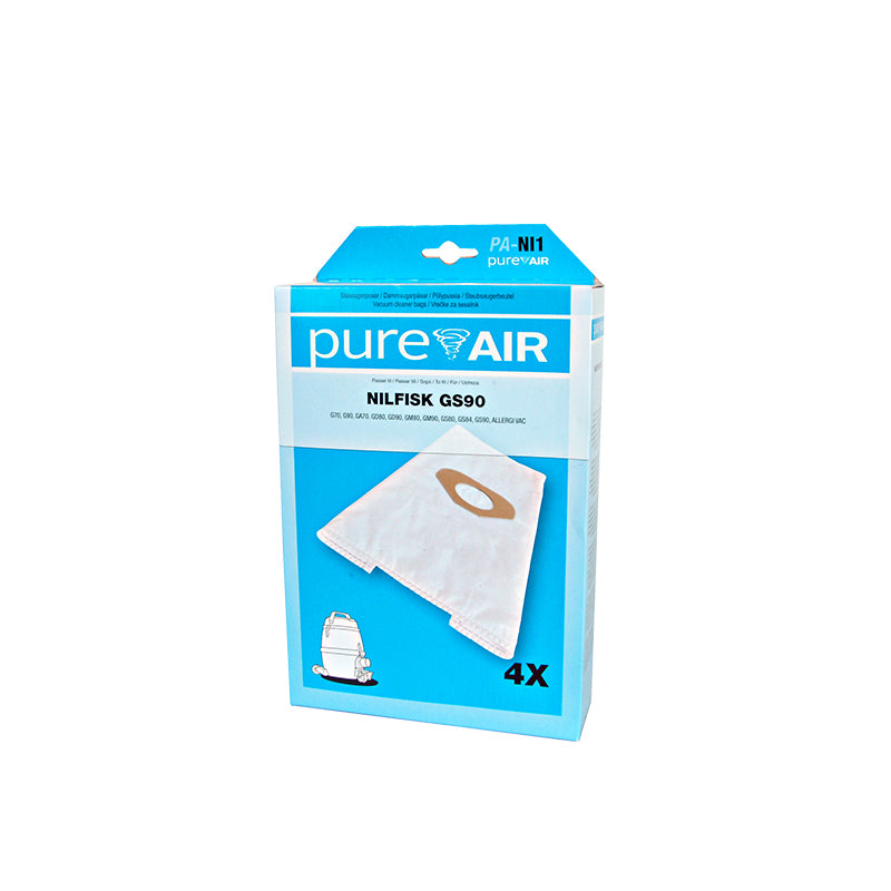 PureAir støvsugerposer NI1 Nilfisk GM/GS 80/90  4 poser