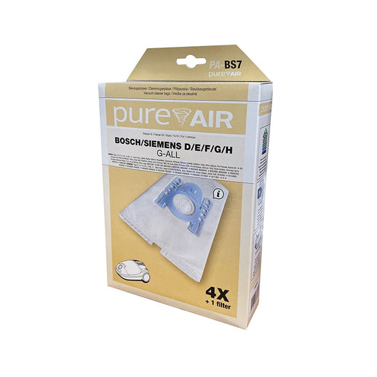 Pureair Bosch/Siemens D/E/F/G/H støvsugerpose 4 stk. PA-BS7