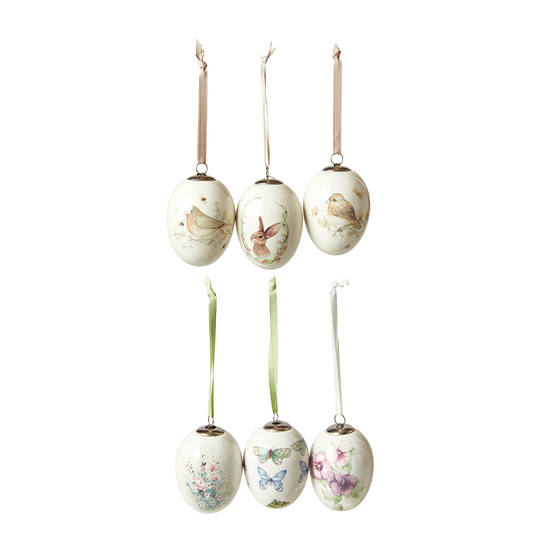 1 stk. Dacore deko æg assorteret sommerfugl/blomst/fugl/hare - H7,8 cm