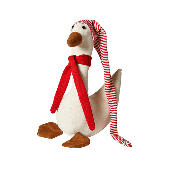 Juleand med rød nissehue H90 cm