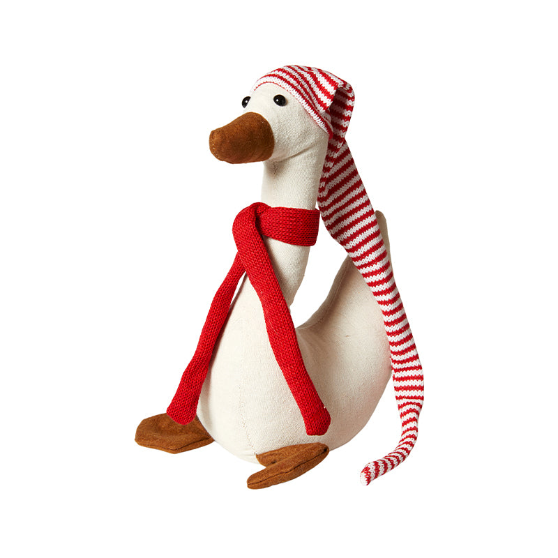 Juleand med rød nissehue H70 cm