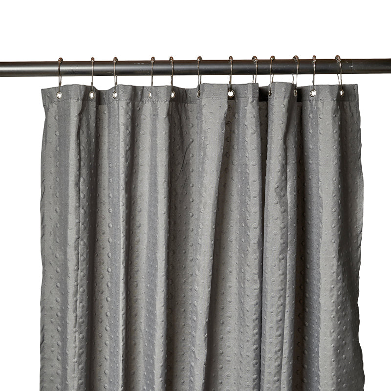 Bruseforhæng inklusiv ringe grå 180x200 cm