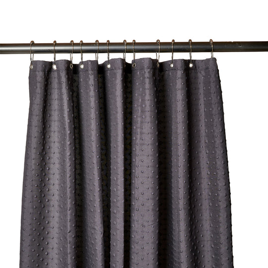 Bruseforhæng inklusiv ringe sort 180x200 cm