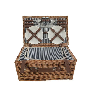 Picnic kurv med service pileflet 46x32x20 cm