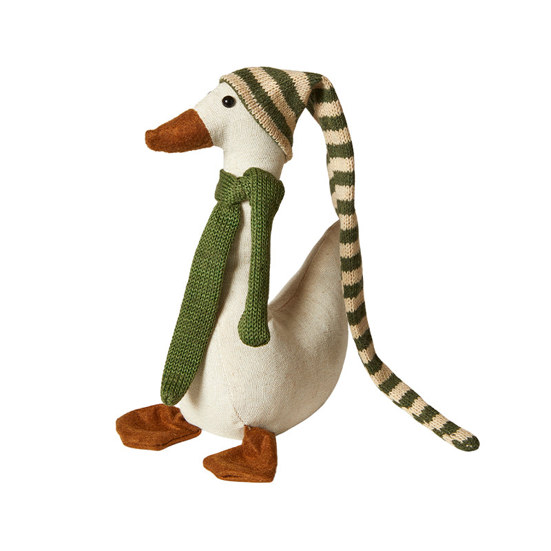 Juleand med grøn nissehue H90 cm