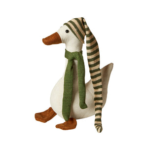 Juleand med grøn nissehue H70 cm