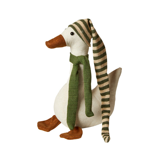 Juleand med grøn nissehue H70 cm