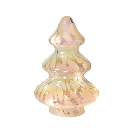 Juletræ hvid glas LED H20 cm