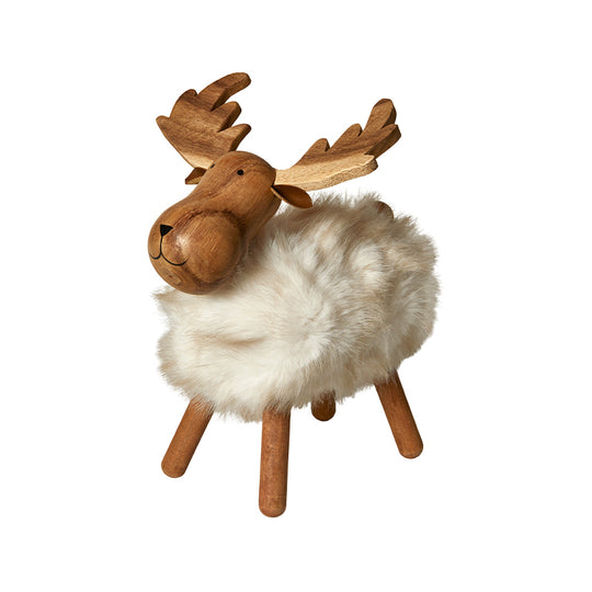Elg med pels hvid H21 cm