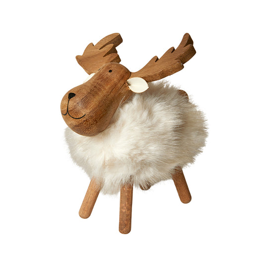 Elg med pels hvid H15,2 cm