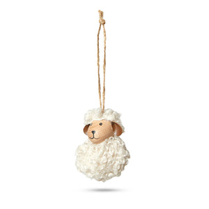 Fluffy får med snor natur H7 cm