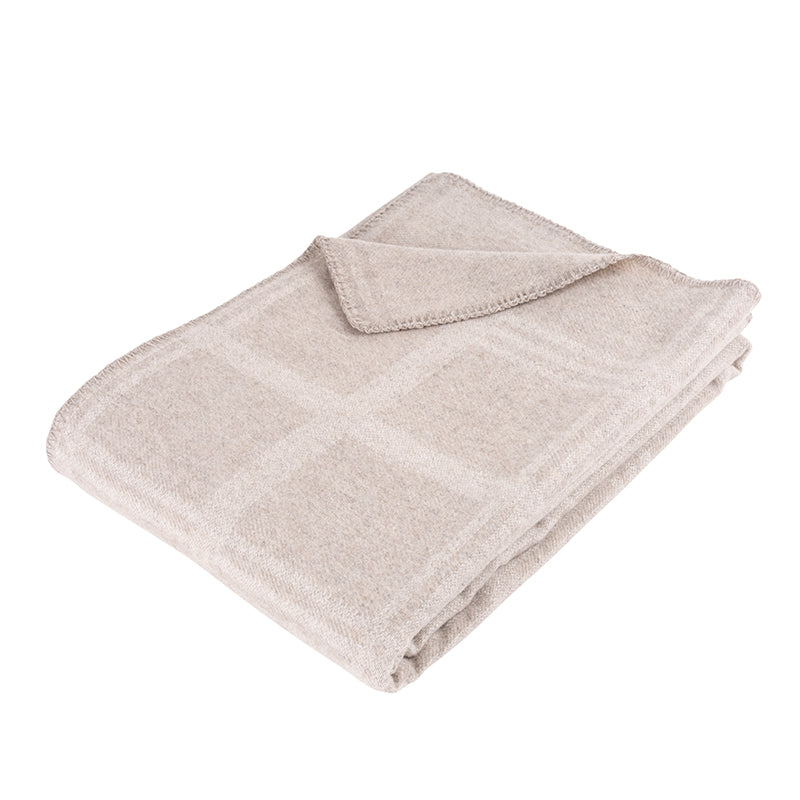 Arctic Nora uldplaid - Lysegrå 130x200 cm