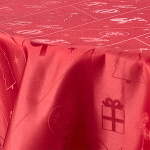 Nordisk Tekstil Juletid damask dug rød Ø180 cm
