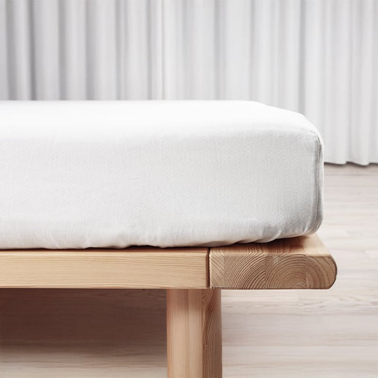 Night & Day boxlagen bomuldssatin hvid 90x200 cm