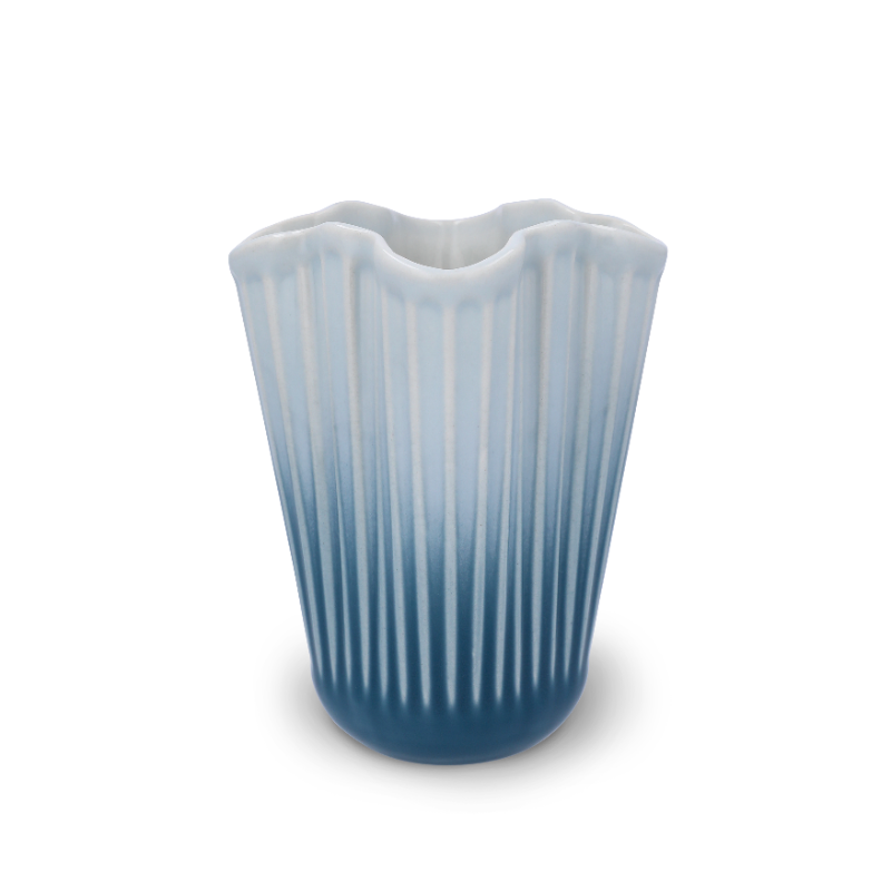 Kähler Hammershøi Unfold vase blå H16,5 cm