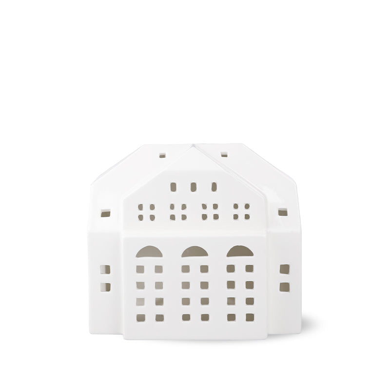 Kähler Urbania Fjordmark lyshus hvid H 12 cm