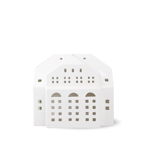 Kähler Urbania Fjordmark lyshus hvid H 12 cm