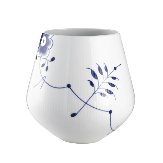 Royal Copenhagen Blå Mega Riflet vase H20 cm