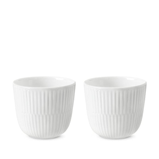 Royal Copenhagen Hvid Riflet lysestage hvid 2 stk.