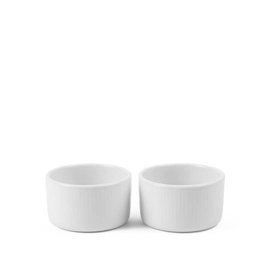 Royal Copenhagen Hvid Riflet souffléskåle 2 stk.