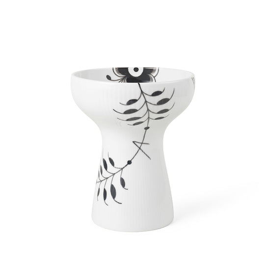 Royal Copenhagen Sort Mega Riflet åben vase 19 cm