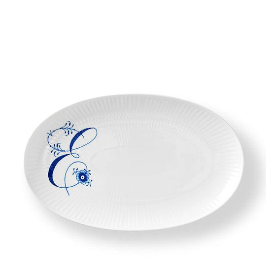 Royal Copenhagen Alfabet oval tallerken E 23 cm