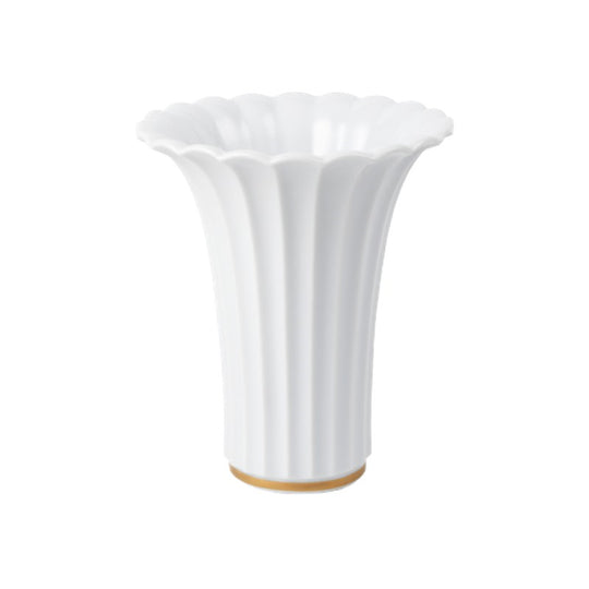 Royal Copenhagen hvid vase med guldkant H23 cm