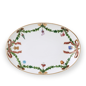 Royal Copenhagen Stjerne Riflet Jul asiet hvid Ø 21,5 cm