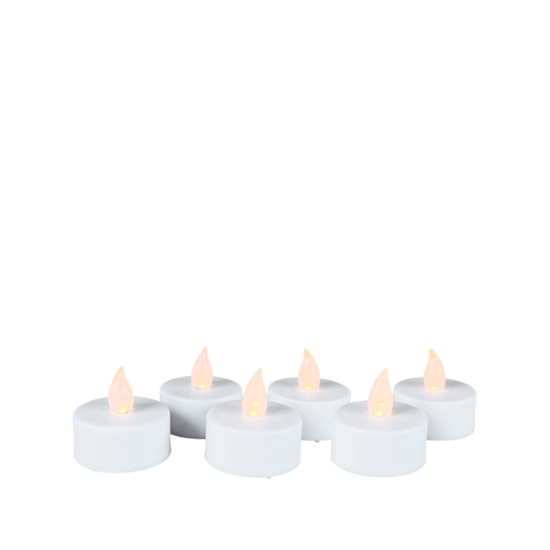 Det Gamle Apotek LED fyrfadslys 6 stk. hvid