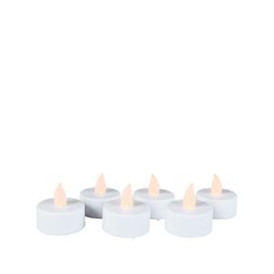 Det Gamle Apotek LED fyrfadslys 6 stk. hvid