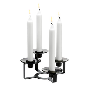 Holmegaard Lumi lysestage sort H12,5 cm