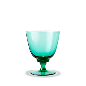 Holmegaard Flow glas på fod emerald green 35 cl