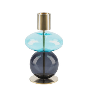 Holmegaard Bubble lysestage blå H14 cm